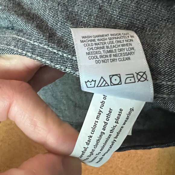 Non-stretch Raw/Selvedge Denim Button Up Shirt - Picture 8 of 9